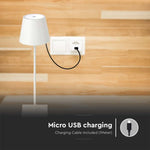 3W(70Lm) LED-bordslampa, V-TAC, IP20, vit, dimbar, 5V 1A, 105x390mm, varmvitt ljus 3000K