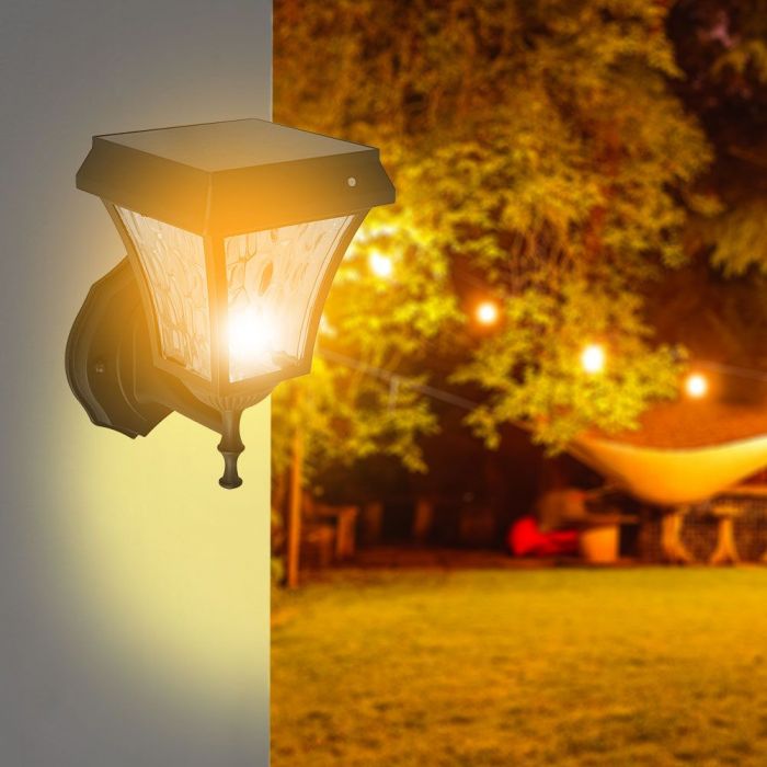 2W(110Lm) LED front luminaire with solar cell, IP65, mat black, 3IN1, V-TAC