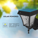 2W(110Lm) LED front luminaire with solar cell, IP65, mat black, 3IN1, V-TAC