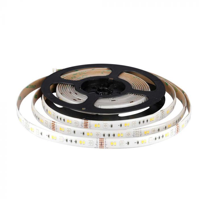 15W/m LED V-TAC SMART lentu komplekts RGB + 3in1, 5m, IP65, saderīgs ar Amazon Alexa un Google Home aplikācijām, aptumšojams