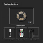 15W/m LED V-TAC SMART lentu komplekts RGB + 3in1, 5m, IP65, saderīgs ar Amazon Alexa un Google Home aplikācijām, aptumšojams