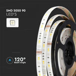 15W/m LED V-TAC SMART lentu komplekts RGB + 3in1, 5m, IP65, saderīgs ar Amazon Alexa un Google Home aplikācijām, aptumšojams