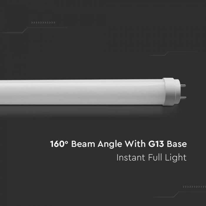 T8 18W(1850Lm) LED luminofoorlamp, V-TAC, IP20, 120cm, G13, jaheda valge 6500K