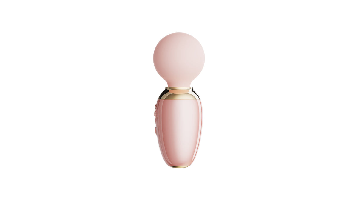 AVA application-controlled massage vibrating heated device (5min 42C) from AVA AURORA collection, pink colour, see description, discreet delivery in black packaging