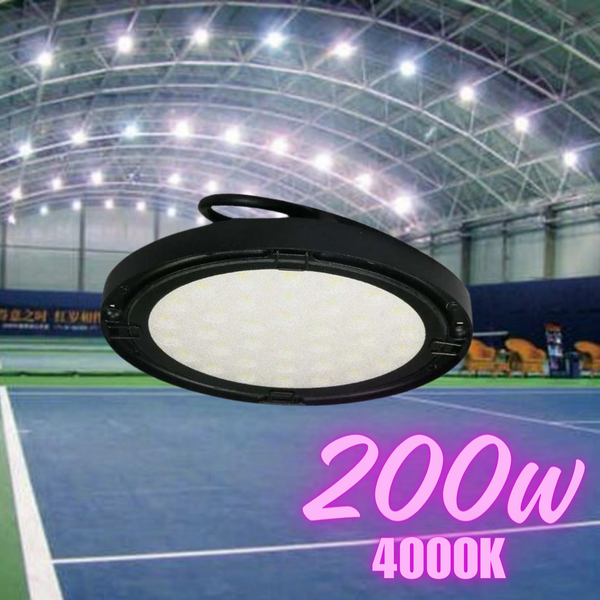 200W(20400Lm) 120Lm/W  LED noliktavas gaismeklis, IP65, melns, neitrāli balta gaisma 4000K