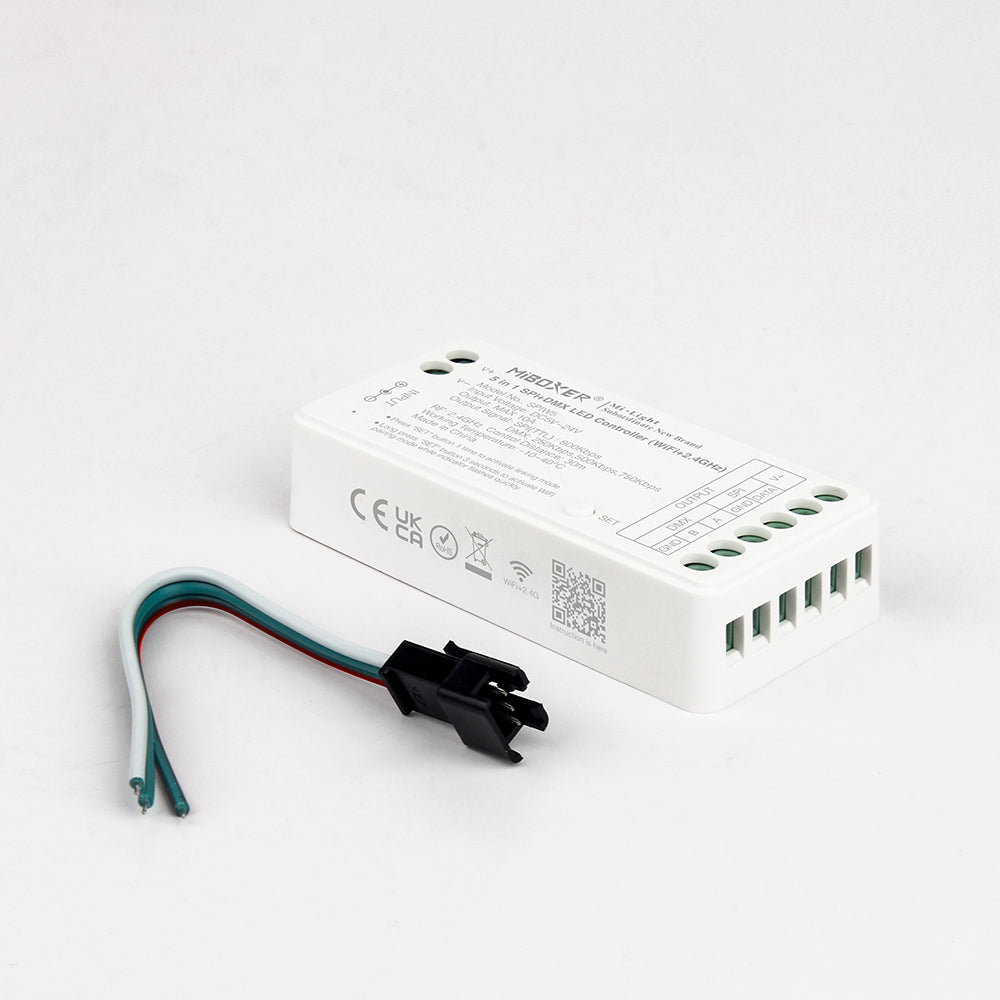 SPIW5  5-in-1 SPI + DMX LED kontrolieris (WiFi + 2,4 GHz)