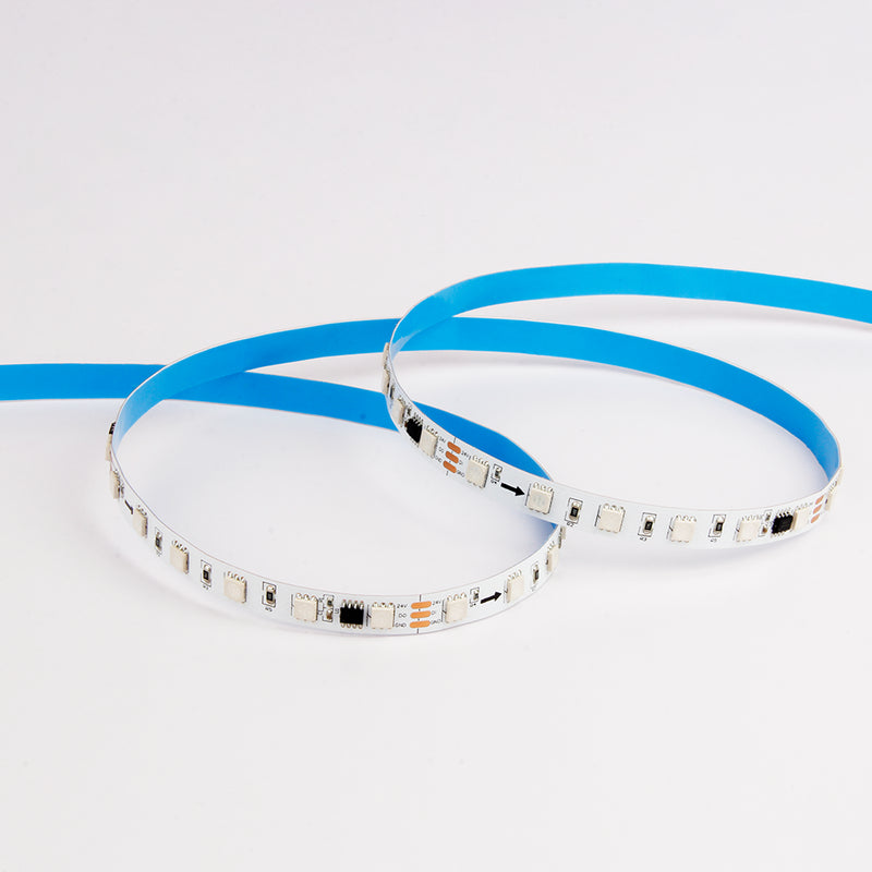 Cena par 1m_patēriņš 16w_ metrā 5050 RGB SPI lenta, spriegums DC24V, 60 diodes metrā. IP20