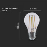 E27 7W(806Lm) LED SMART Glödlampa, V-TAC, IP20, glas, kompatibel med AMAZON ALEKSA och GOOGLE HOME, 3IN1
