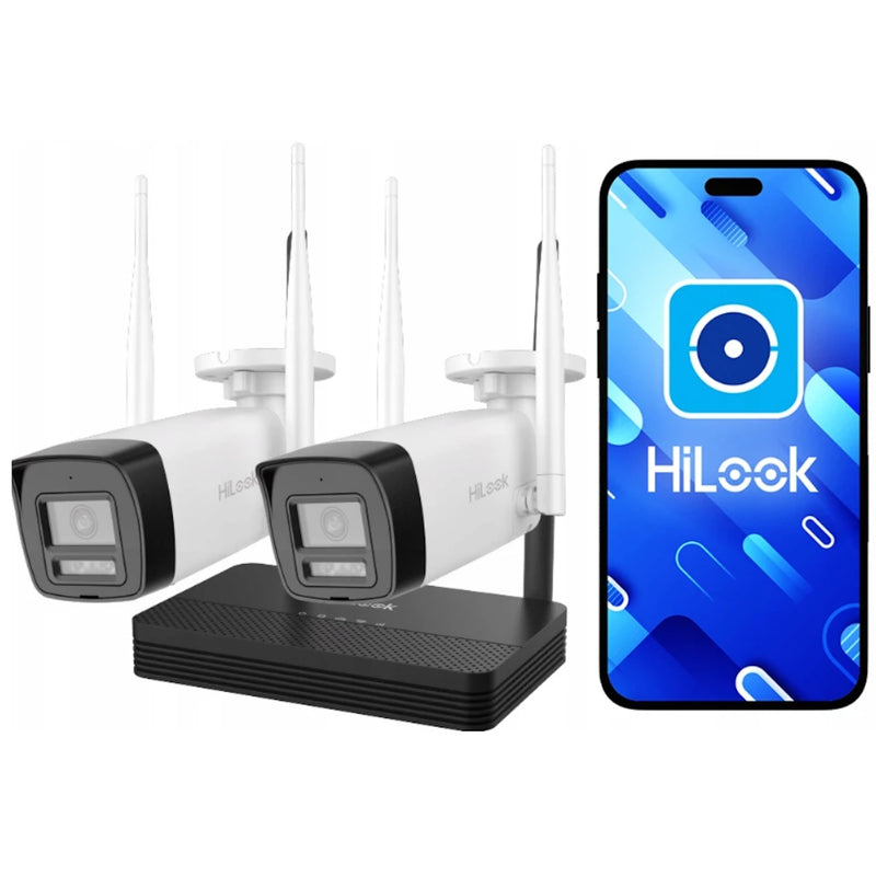 HiLook DS-J142I(STD)/IKS-2044BH-PH/W - HiLook 4MP H.265 divu bullet WiFi NVS komplekts White