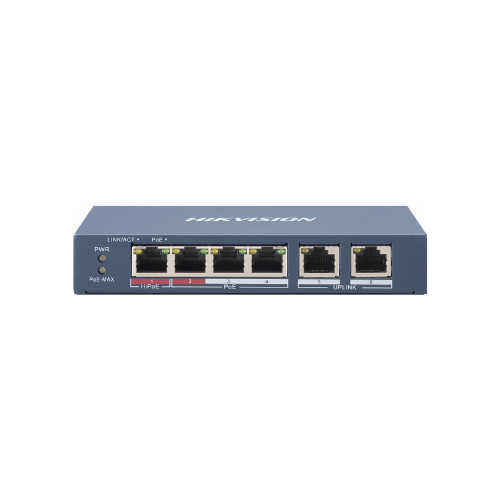 HikVision 4 portiline Fast Ethernet Haldamata PoE kommutaator DS-3E0106HP-E