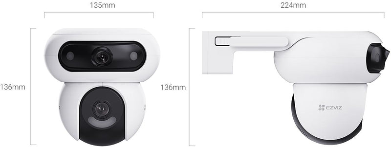 EZVIZ HB90/SP āra WiFi PT kamera (4MP+4MP) ar akumulatoru un 8W saules paneli