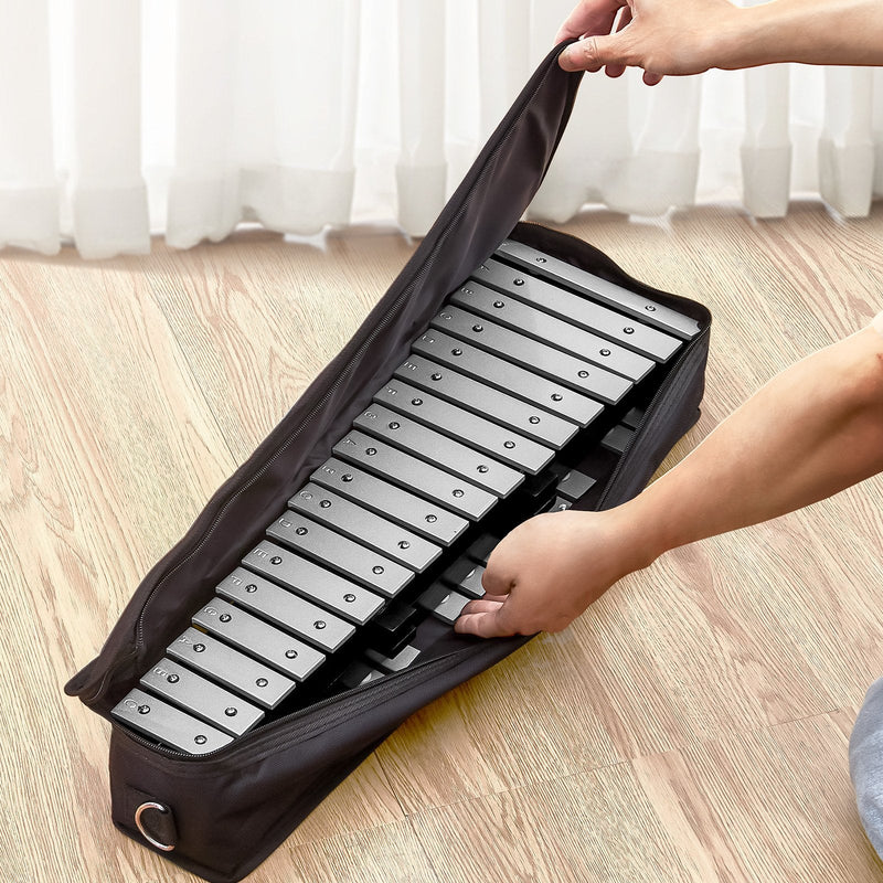 VEVOR 30 toņu glockenspīla ksilofona zvaniņu komplekts ar vālītēm, bungu kociņiem un somu