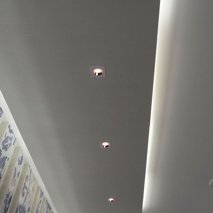 GU10 recessed plaster frame/fixture, square, grey/golden rose, 100x100x40mm, recessed. izm. Ø80mm, V-TAC