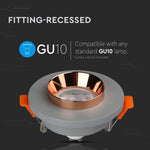 GU10 recessed plaster frame/fixture, round, grey/golden rose, Ø100x40mm, recessed. size: x40404040404040404050, mm Ø80mm, V-TAC