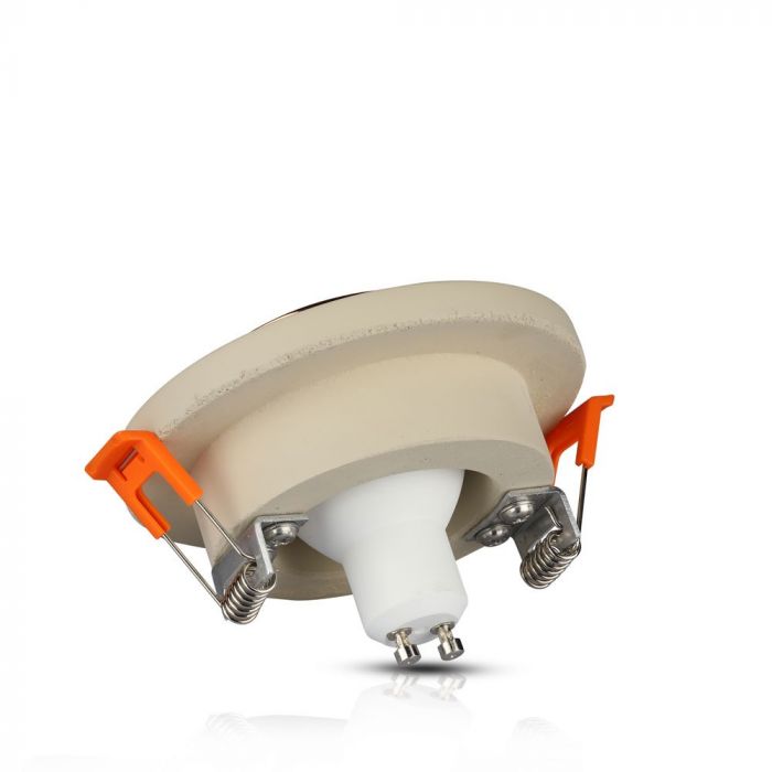 GU10 iebūvējams ģipša karkass/armatūra, apaļas formas, off white/golden rose, Ø100x40mm, iebūv. izm. Ø80mm, V-TAC