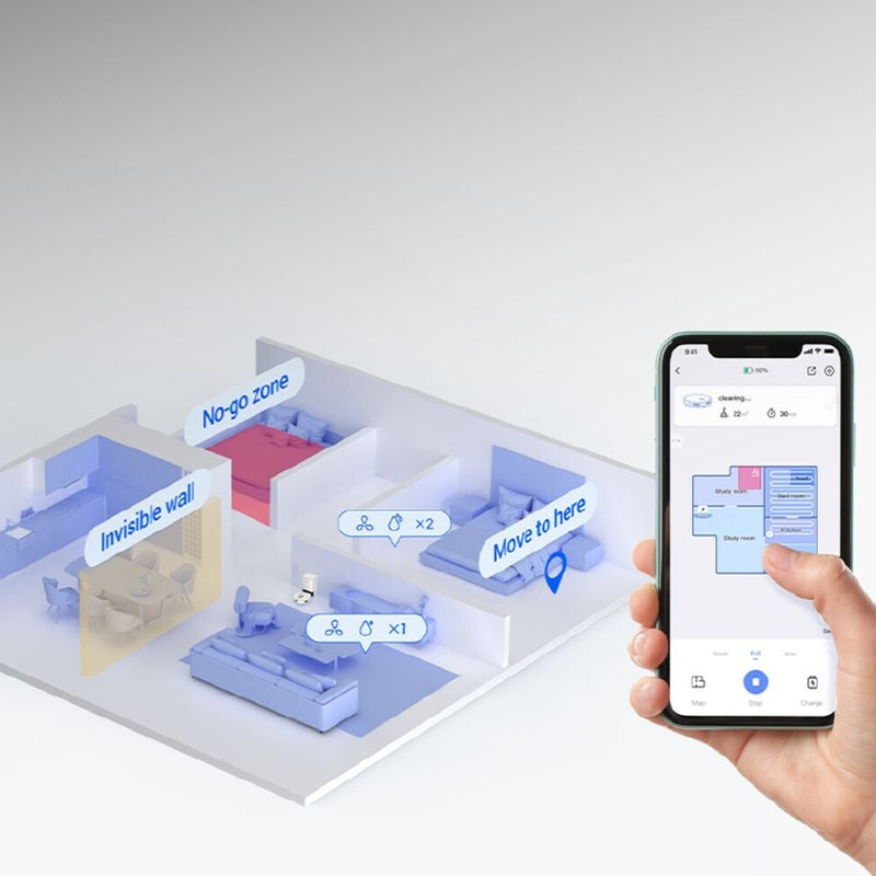 EZVIZ CS-RE4P-PBT2 robotizēts putekļsūcējs ar mazgāšanas funkciju un LiDAR navigāciju, melns