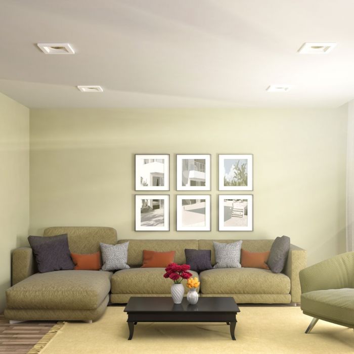 GU10 recessed plaster frame/fixture, square, white, 120x120mm, recessed Size: 120120x120. 125x125mm, V-TAC