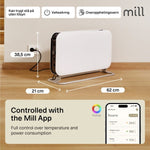 Mill CO1200WIFI3 WiFi konvekcijas sildītājs, 1200 W, balts