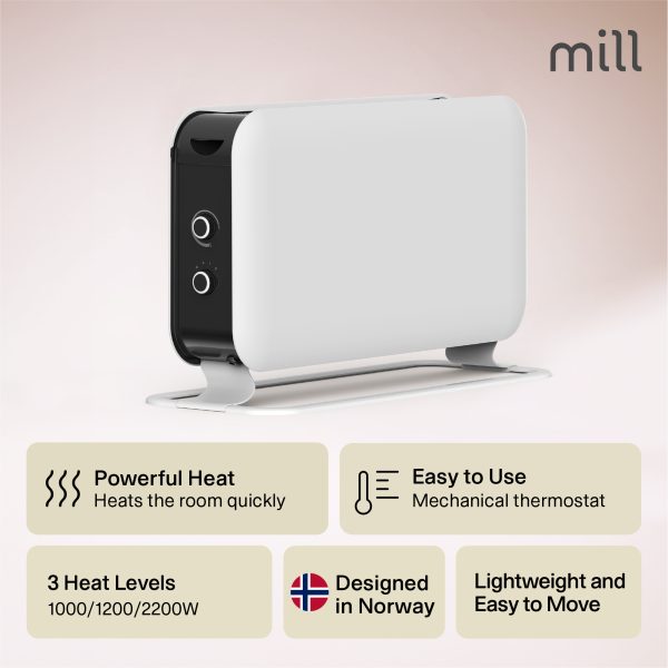Mill Invisible Smart WiFi paneļu sildītājs PA2000WIFI4, 2000 W, balts