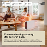 Mill Invisible Smart WiFi paneļu sildītājs PA2000WIFI4, 2000 W, balts
