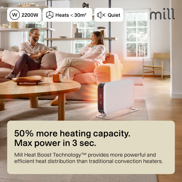 Mill Invisible Smart WiFi paneļu sildītājs PA2000WIFI4, 2000 W, balts
