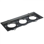AR111 built-in frame/fixture for 3 bulbs, black, IP20, V-TAC