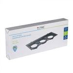 AR111 built-in frame/fixture for 3 bulbs, black, IP20, V-TAC