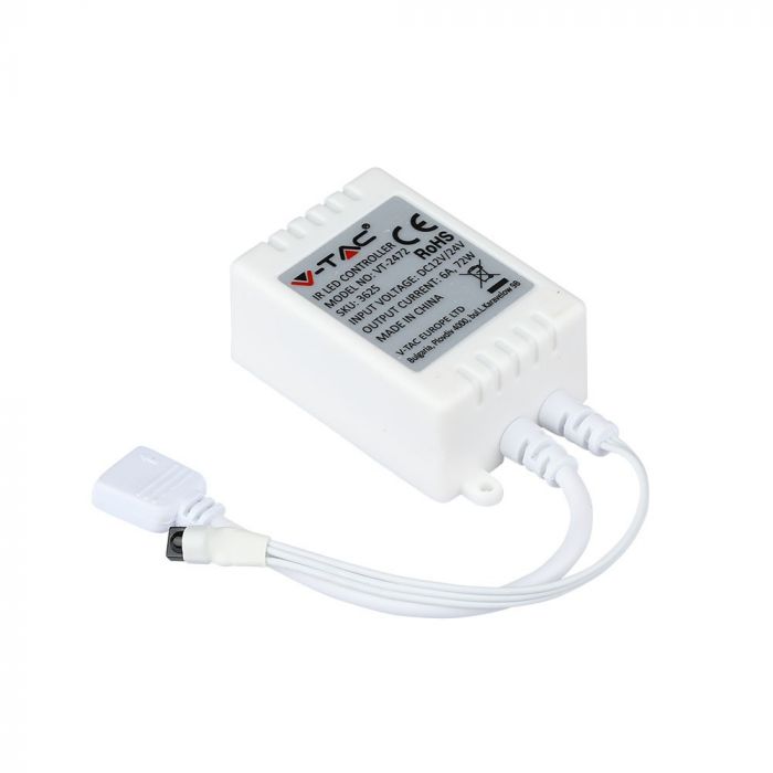 LED-värviribade kontroller 6A 72W, 24 nuppu, V-TAC, puldiga