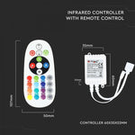 LED-värviribade kontroller 6A 72W, 24 nuppu, V-TAC, puldiga