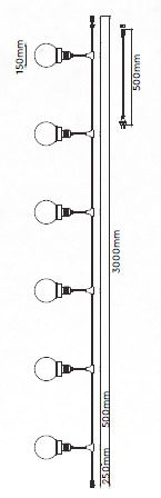 15m E27 bulb plinth string with 15 included E27 4w LED filament ST64 2700K, 1m x15 between plinths, waterproof IP65, AC220-240V, 2.68kg, black, with 220V socket at the end and plug at the beginning, can be connected in series