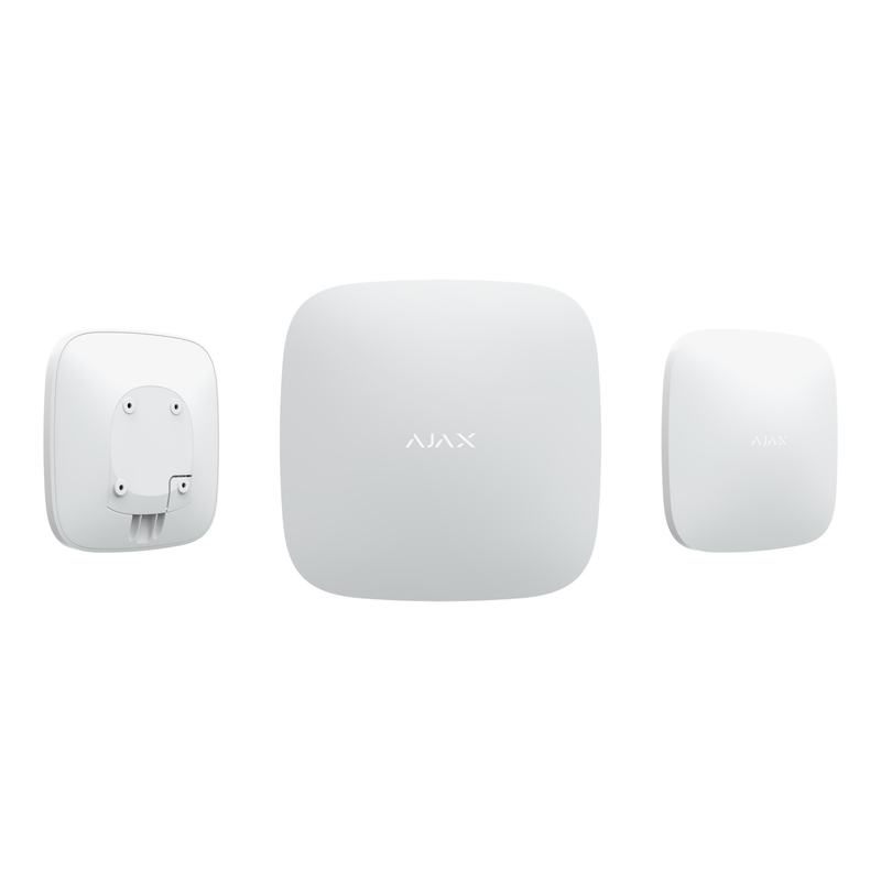 AJAX Security Hub 2 Plus med WI-FI, Ethernet och 2 4GSIM-platser, detektorövervakningsfunktion, larmsändning och fotoverifiering detektoranslutning Vit