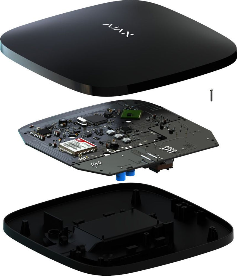 AJAX Bezvadu kontroles panelis - Ethernet/Wi-Fi, 2x SIM 2G/3G, Videonovērošana , melns