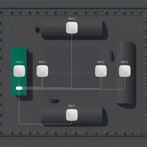 Беспроводной повторитель AJAX ReX 2 Jeweller - фотоверификация / подключение к Ethernet, - совместим с HUB 2, Hub 2 Plus, белый