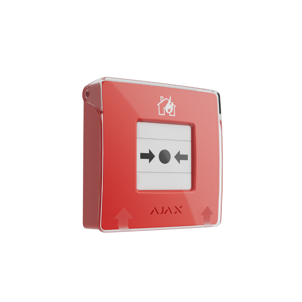 Ajax ManualCallPoint Red Jeweller Wireless Manual Fire Alarm Button, Addressable, Resettable, Red