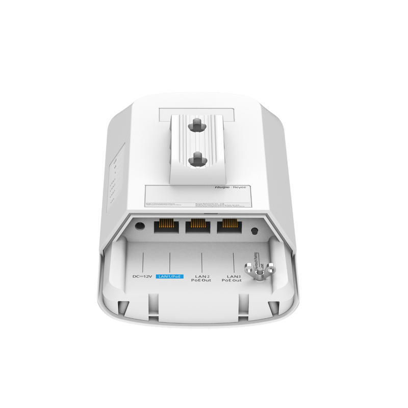 Ruijie Reyee Āra bezvadu tīkla tilts 5 GHz, 867 Mbit/s, 13 dBi, līdz 3 km, 3 tīkla pieslēgvietas, 2 PoE izejas, IP55, RG-EST330F-P