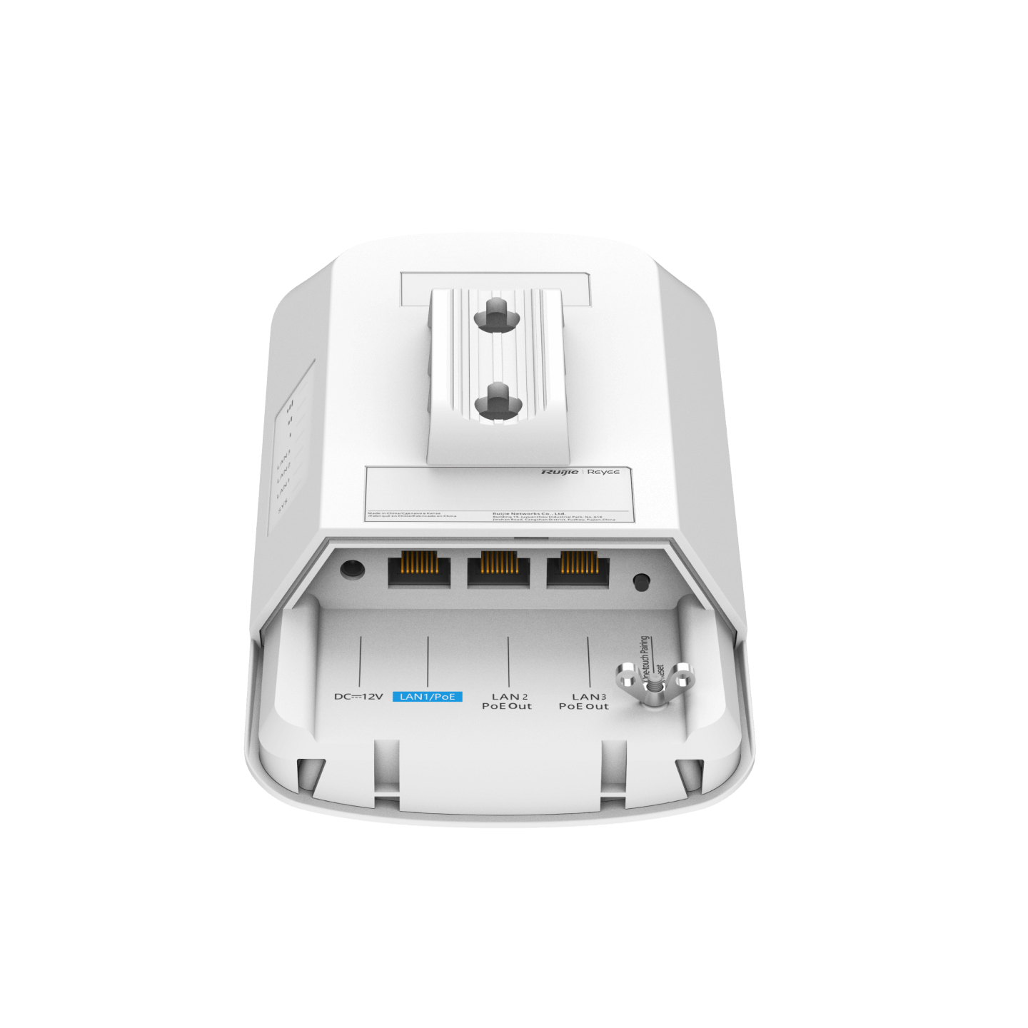 Ruijie Reyee Āra bezvadu tīkla tilts 5 GHz, 867 Mbit/s, 13 dBi, līdz 3 km, 3 tīkla pieslēgvietas, 2 PoE izejas, IP55, RG-EST330F-P