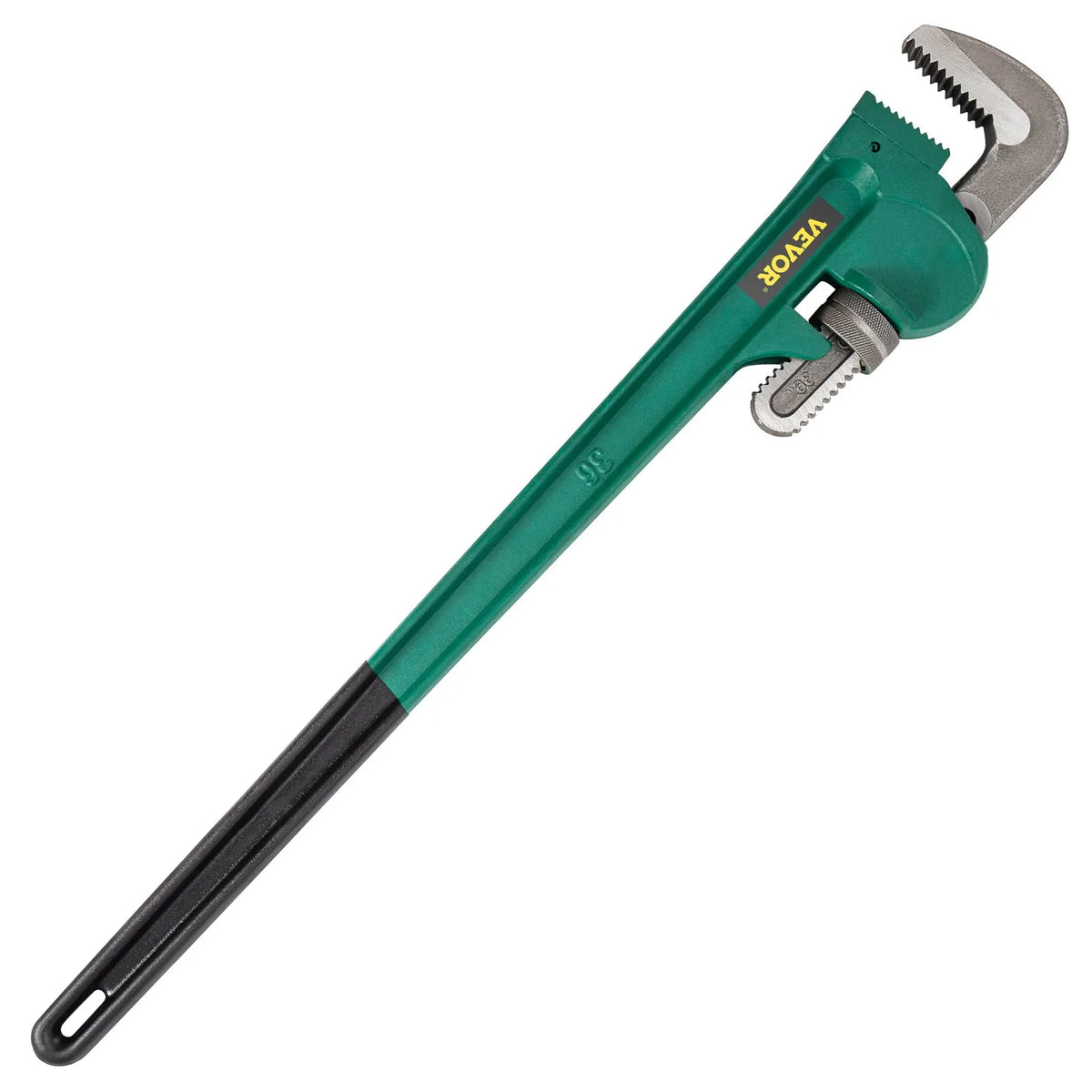 VEVOR 900 mm alumīnija taisnā cauruļu atslēga, regulējama, piemērota 2"–3,5" caurulēm, smagā tipa, 127 mm žokļa atvērums
