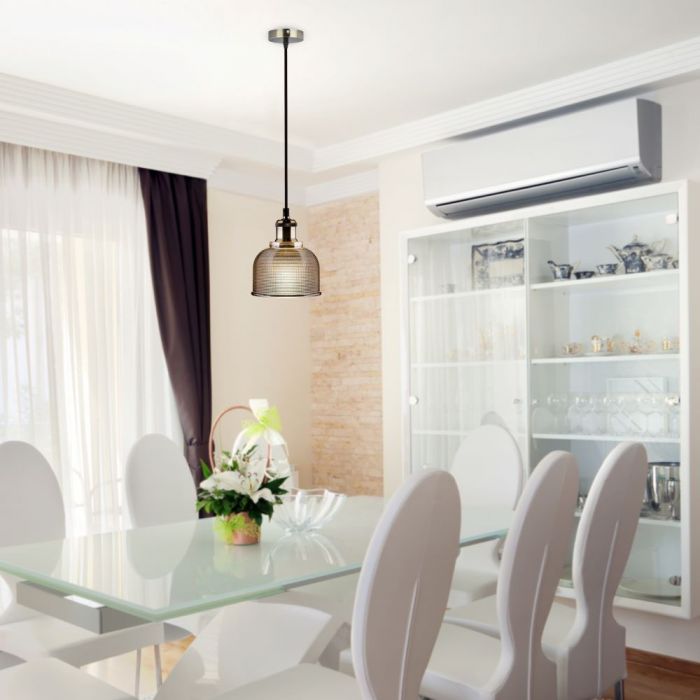 Iekarams spuldžu ietvars, stikla, dzintara krāsas plafons, D145, ''Amber Glass", V-TAC