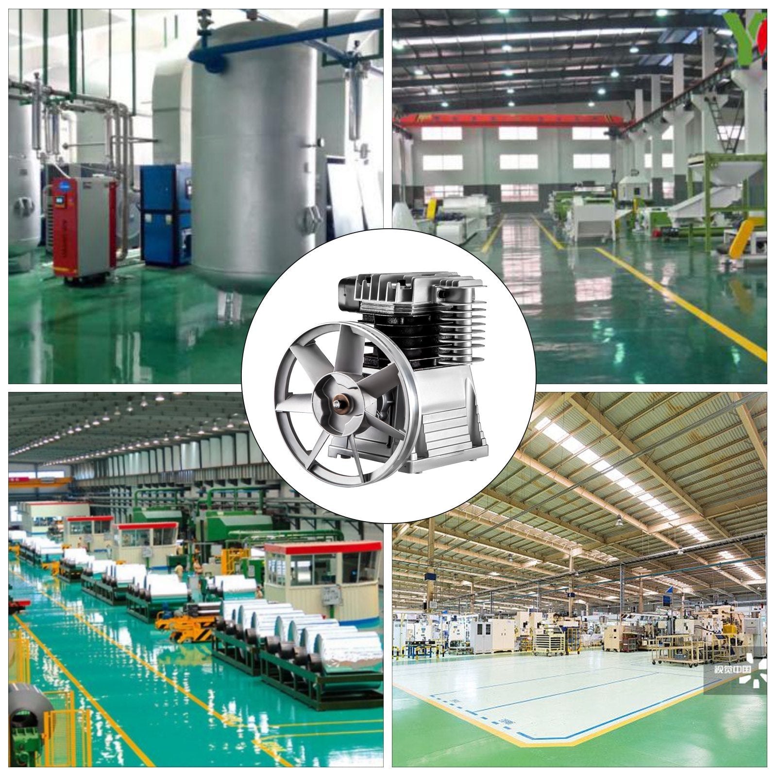 VEVOR Jauns industriālais divcilindru gaisa kompresora sūknis, piemērots 2,2 kW jaudai, ar maksimālo spiedienu 116 PSI (8 bar)