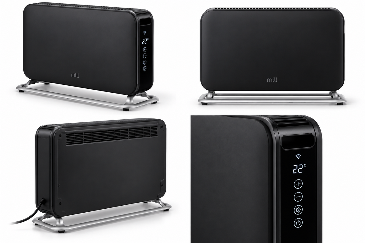 Mill CO1200WIFI3BLACK WiFi konvekcijas sildītājs, 1200 W, melns