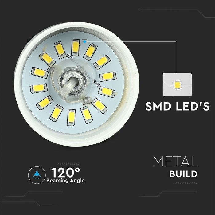 7W(400Lm) LED iekarams gaismeklis, V-TAC, silti balta gaisma 3000K