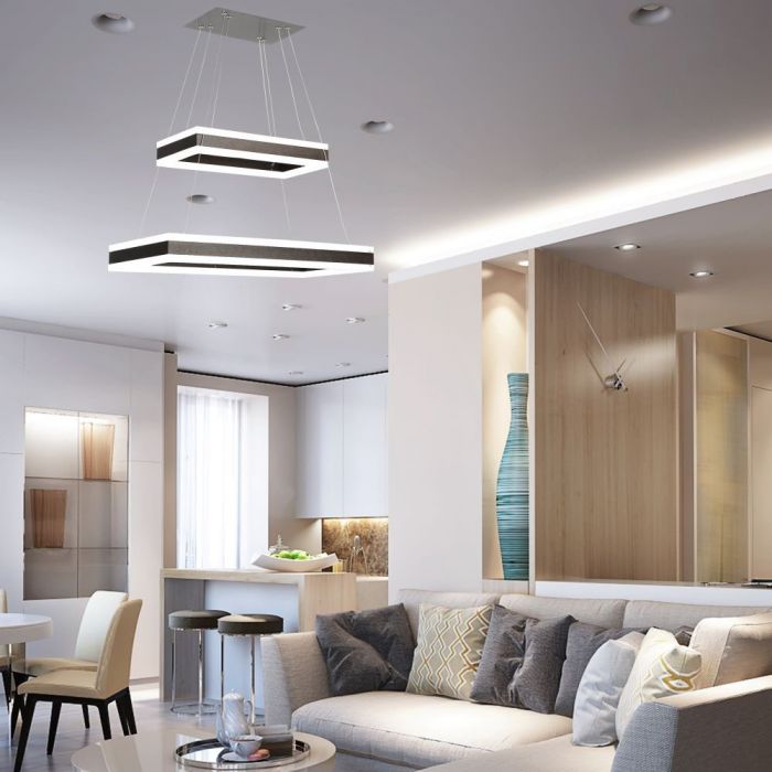 100W (7500Lm) LED pendant light with 2 rings, V-TAC, dimmable, warm white light 3000K