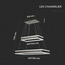 100W (7500Lm) LED pendant light with 2 rings, V-TAC, dimmable, warm white light 3000K