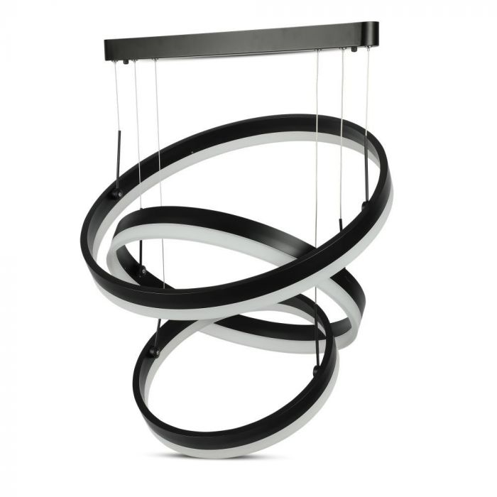 80W (5925Lm) LED iekarams gaismeklis ar 3 riņķiem, V-TAC, dimmējams, silti balta gaisma 3000K