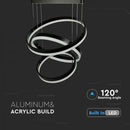 80W (5925Lm) LED iekarams gaismeklis ar 3 riņķiem, V-TAC, dimmējams, silti balta gaisma 3000K