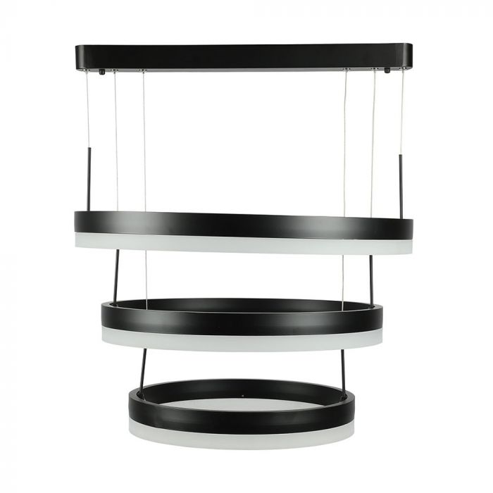 80W (5925Lm) LED iekarams gaismeklis ar 3 riņķiem, V-TAC, dimmējams, silti balta gaisma 3000K