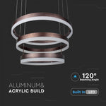 80W (5925Lm) LED-pendelarmatur med 3 ringar, V-TAC, dimbar, varmvitt ljus 3000K