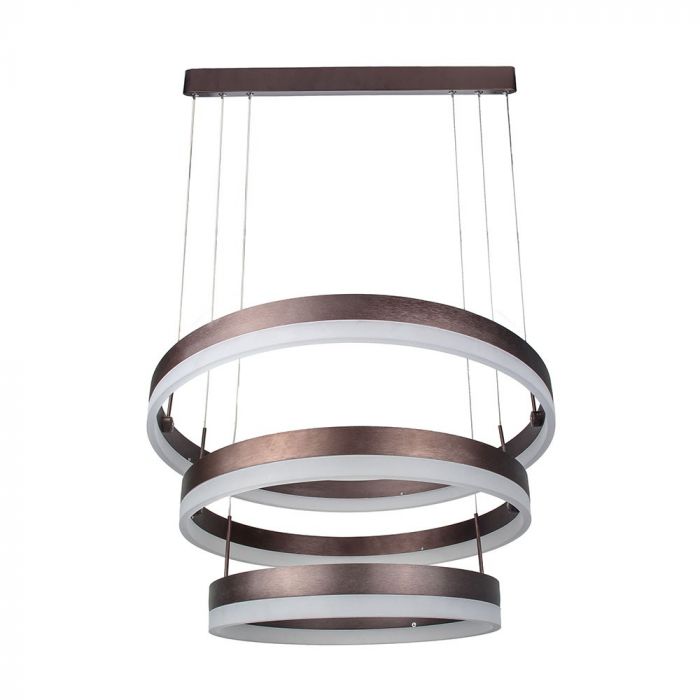 80W (5925Lm) LED pendant light with 3 rings, V-TAC, dimmable, warm white light 3000K