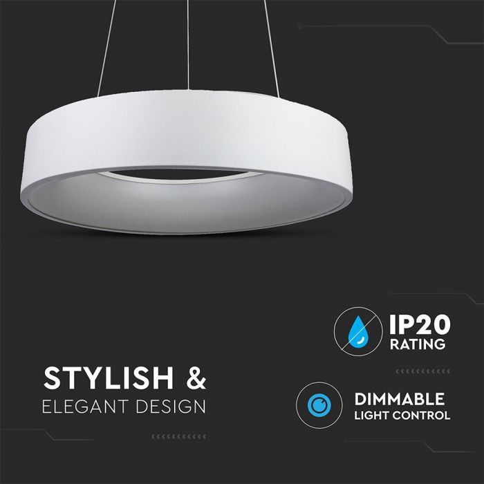 25W (1725Lm) LED disainvalgusti, ümmargune, timmitav, V-TAC, 450x1200mm, soe valge valgus 3000K