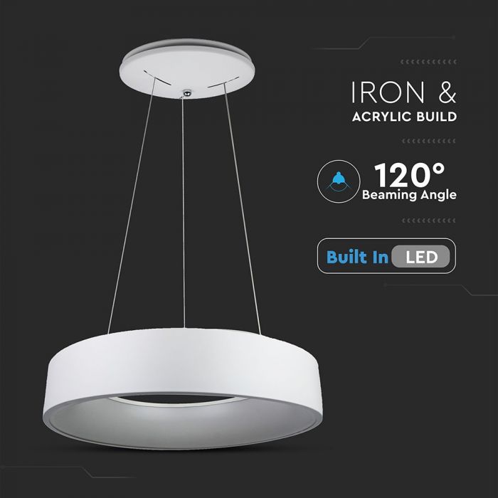 25W (1725Lm) LED disainvalgusti, ümmargune, timmitav, V-TAC, 450x1200mm, soe valge valgus 3000K